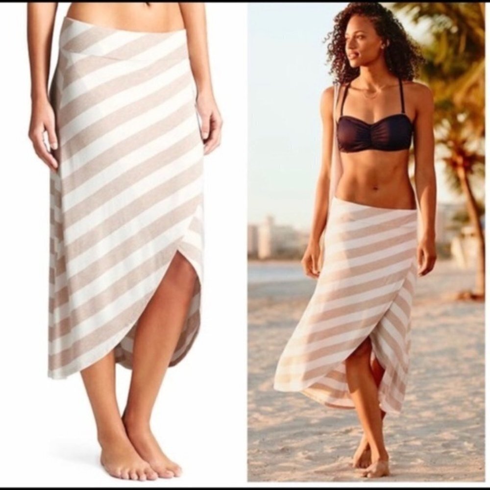 ATHLETA NWOT RIBBON STRIPE MIDI SKIRT SIZE MEDIUM - Picture 7 of 8